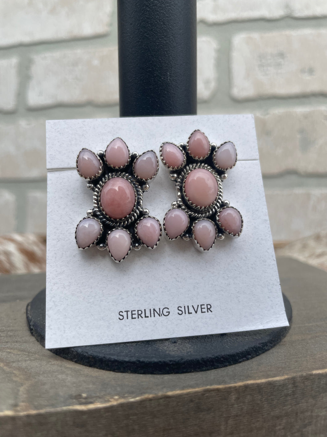 Pink Opal Stone Earrings