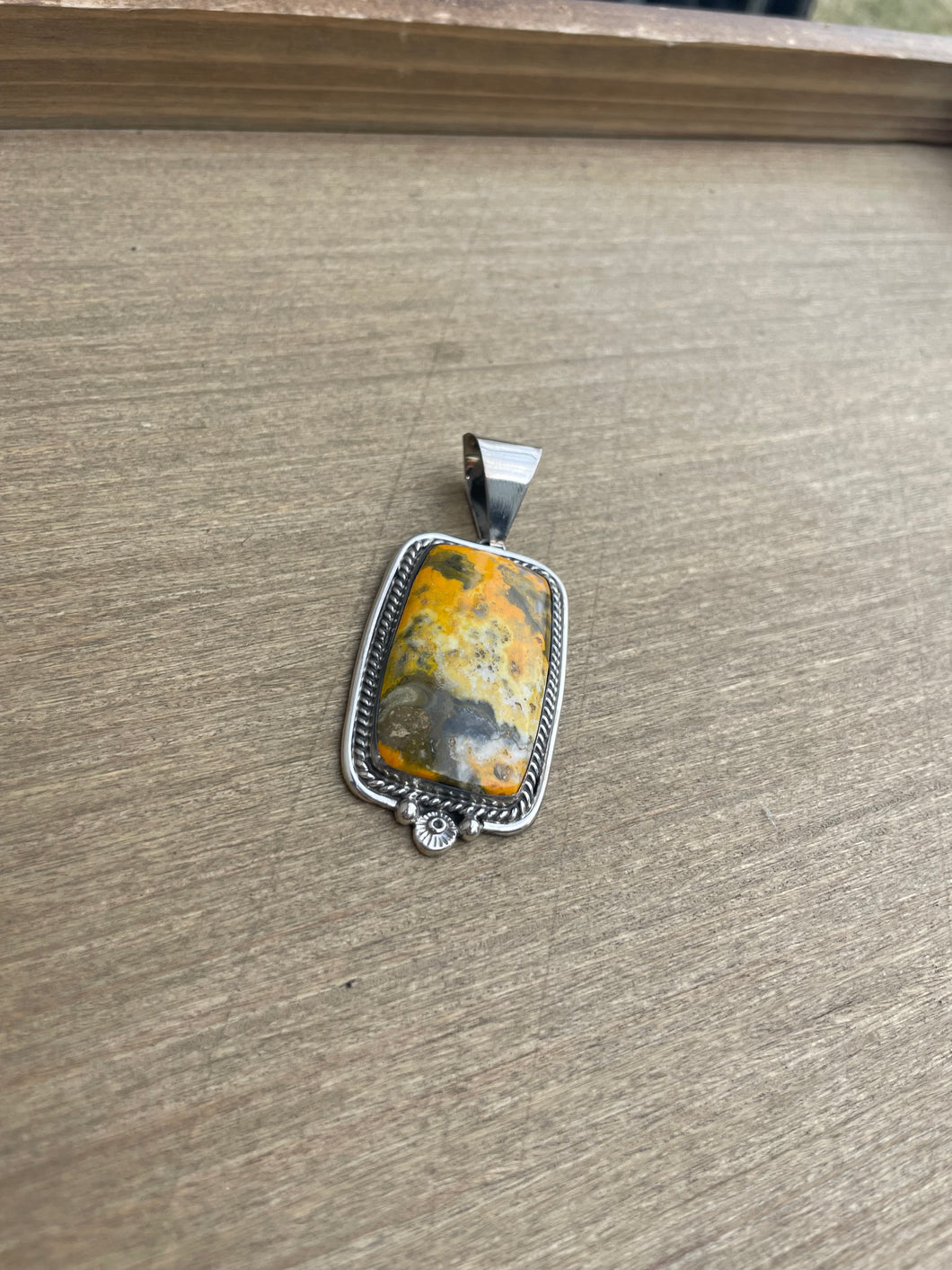 Bumblebee Jasper Oblong Pendant