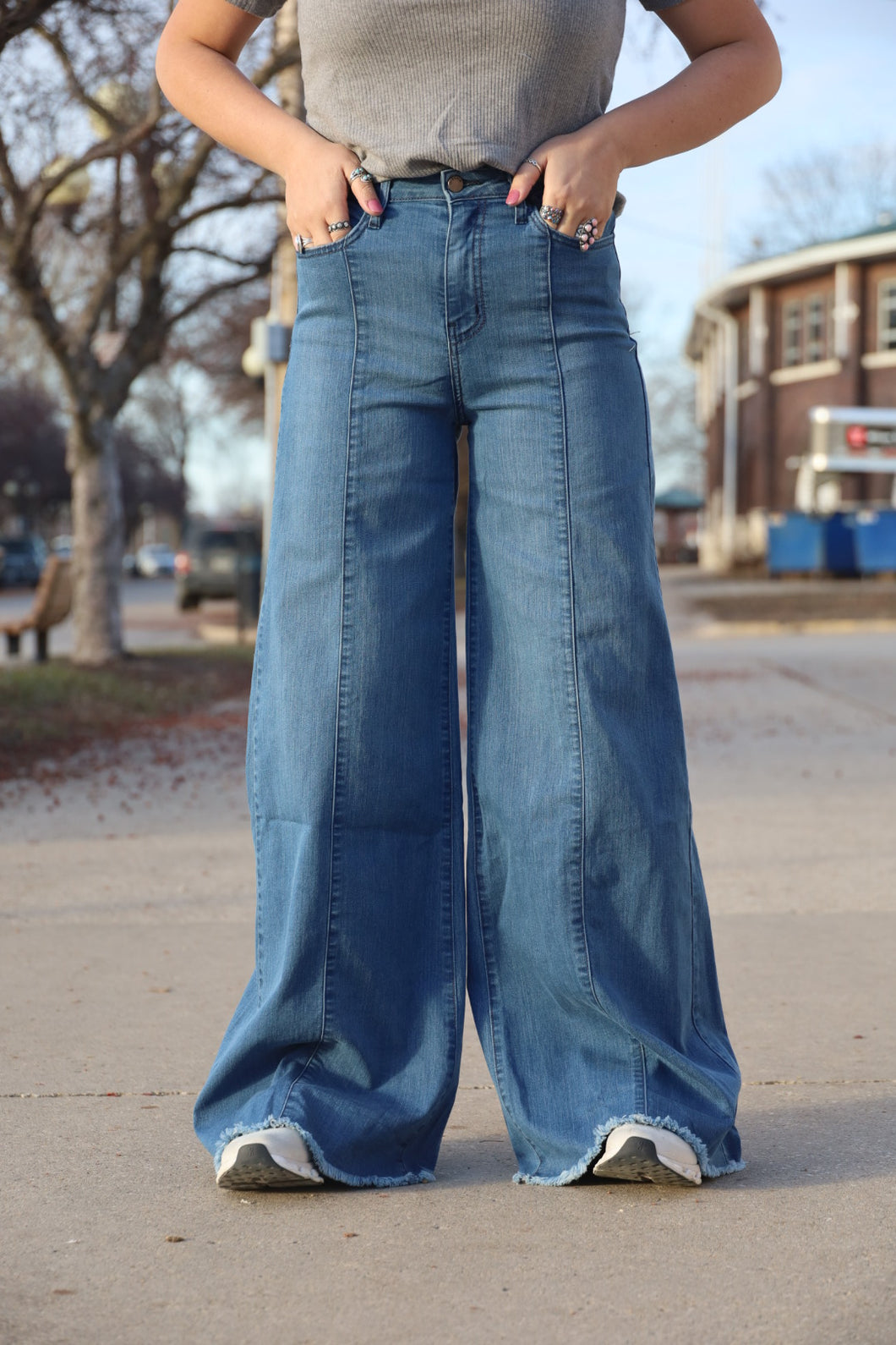 Medium Wash Vintage Wide Leg O2 Jeans - PLUS