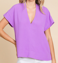 Load image into Gallery viewer, Solid V Neck Top **4 COLORS** - PLUS
