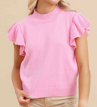 Load image into Gallery viewer, Knit Ruffle Shoulder Sweater Top **6 COLORS**
