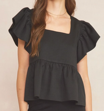 Load image into Gallery viewer, Square Neck Peplum Top **3 COLORS** Restock
