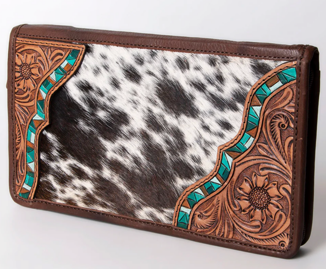 Tooled Leather Clutch Jewelry Case