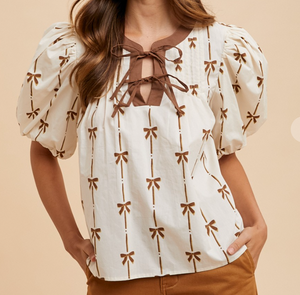 Brown Bow Top