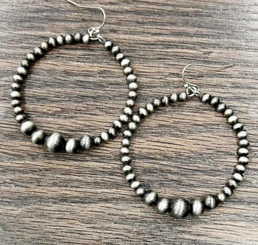 Navajo Pearl Hoop Earrings