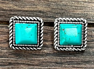 Turquoise Square Earrings