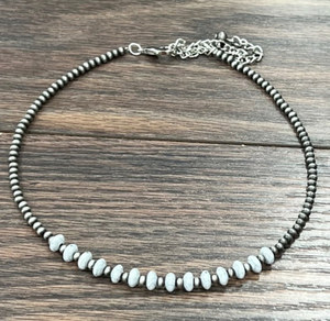 15" Navajo Pearl And Gemstone Necklace