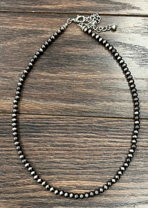 20" Polished 6mm Navajo Pearl Necklace