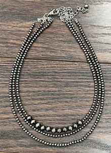 17" 3 Strand Polished Navajo Pearl Necklace