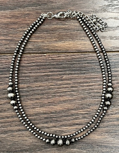 15" 2 Strand Polished Navajo Pearl Necklace