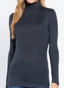 Jersey Mock Neck Top **7 COLORS**