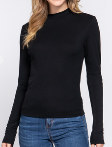 Knit Mock Neck Top **5 COLORS**