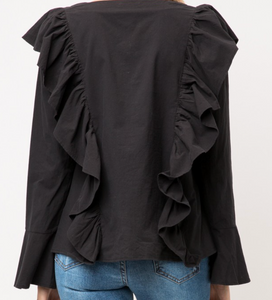 Black Ruffle Top