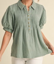 Load image into Gallery viewer, Gauze Collared Top **3 COLORS**
