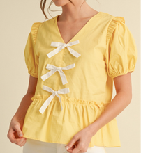 Load image into Gallery viewer, Yellow Peplum Top
