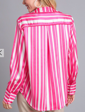 Load image into Gallery viewer, Striped Satin Button Down Top **3 COLORS**
