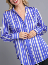 Load image into Gallery viewer, Striped Satin Button Down Top **3 COLORS**
