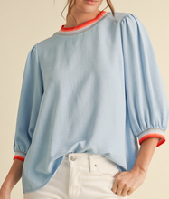 Load image into Gallery viewer, Striped Ribbing 3/4 Sleeve Top **2 COLORS** - PLUS
