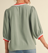 Load image into Gallery viewer, Striped Ribbing 3/4 Sleeve Top **3 COLORS**
