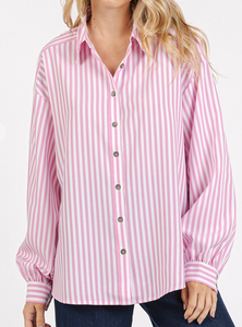 Striped Button Down Top **3 COLORS**