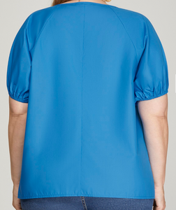 Blue Poplin Top