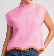 Load image into Gallery viewer, Scallop Trim Sweater Vest **2 COLORS** - PLUS
