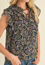 Load image into Gallery viewer, Black Paisley Top
