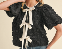 Load image into Gallery viewer, Textured Tie Front Top **4 COLORS**
