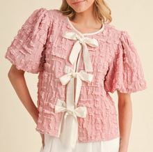 Load image into Gallery viewer, Textured Tie Front Top **4 COLORS**

