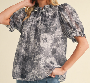 Black Flower Top