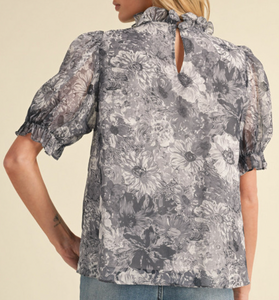 Black Flower Top