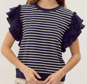 Striped Layer Sleeve Top **4 COLORS**