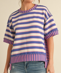 Striped Drop Shoulder Top **3 COLORS**