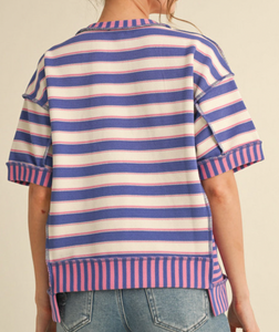 Striped Drop Shoulder Top **3 COLORS**