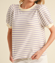 Load image into Gallery viewer, Striped Bubble Sleeve Top **4 COLORS**
