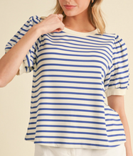 Load image into Gallery viewer, Striped Bubble Sleeve Top **4 COLORS**
