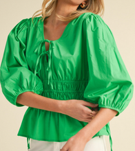 Load image into Gallery viewer, Apple Green Poplin Top
