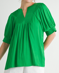 Satin V Neck Top **2 COLORS**