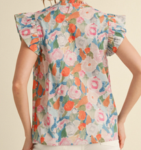 Load image into Gallery viewer, Floral Tie Neck Top **2 COLORS**
