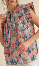 Load image into Gallery viewer, Floral Tie Neck Top **2 COLORS**
