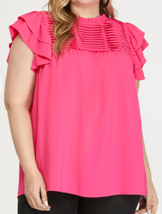Pleated Yoke Top **5 COLORS**