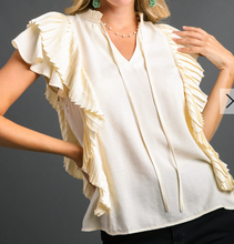 Load image into Gallery viewer, Pleated Ruffle Top **3 COLORS**
