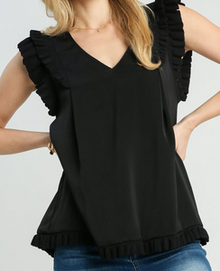 Double Ruffle Sleeve Top **2 COLORS**