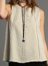 Load image into Gallery viewer, Vertical Frayed Seam Tank Top **2 COLORS**
