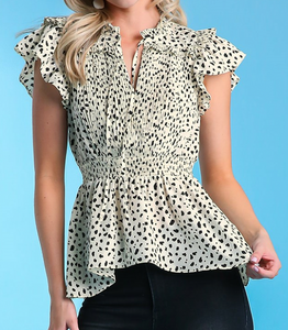 Dalmatin Print Top **2 COLORS**