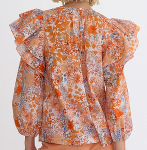 Orange Printed Top