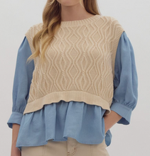 Load image into Gallery viewer, Chambray Mixed Top
