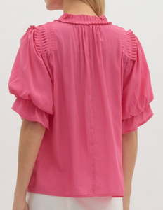 Pleated Shoulder Top **5 COLORS**