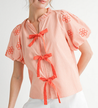 Load image into Gallery viewer, Striped Bow Top **2 COLORS**
