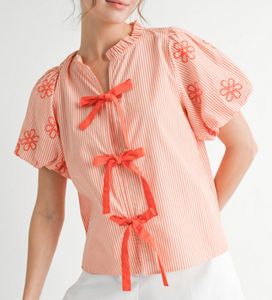 Striped Bow Top **2 COLORS**
